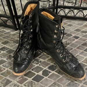 Vintage Black Leather Laredo Women’s Boots 1990s